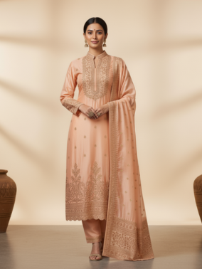 Straight Cotton Salwar - peach