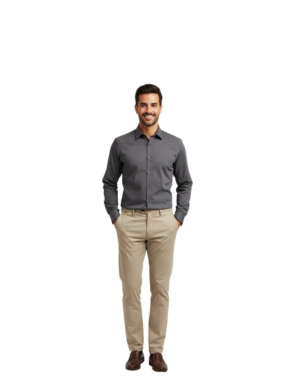 Casual Cotton Shirt - Charcoal Grey