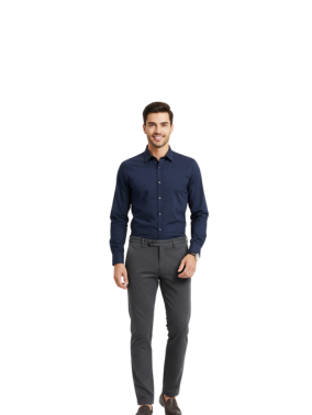 Casual Cotton Shirt - Navy Blue