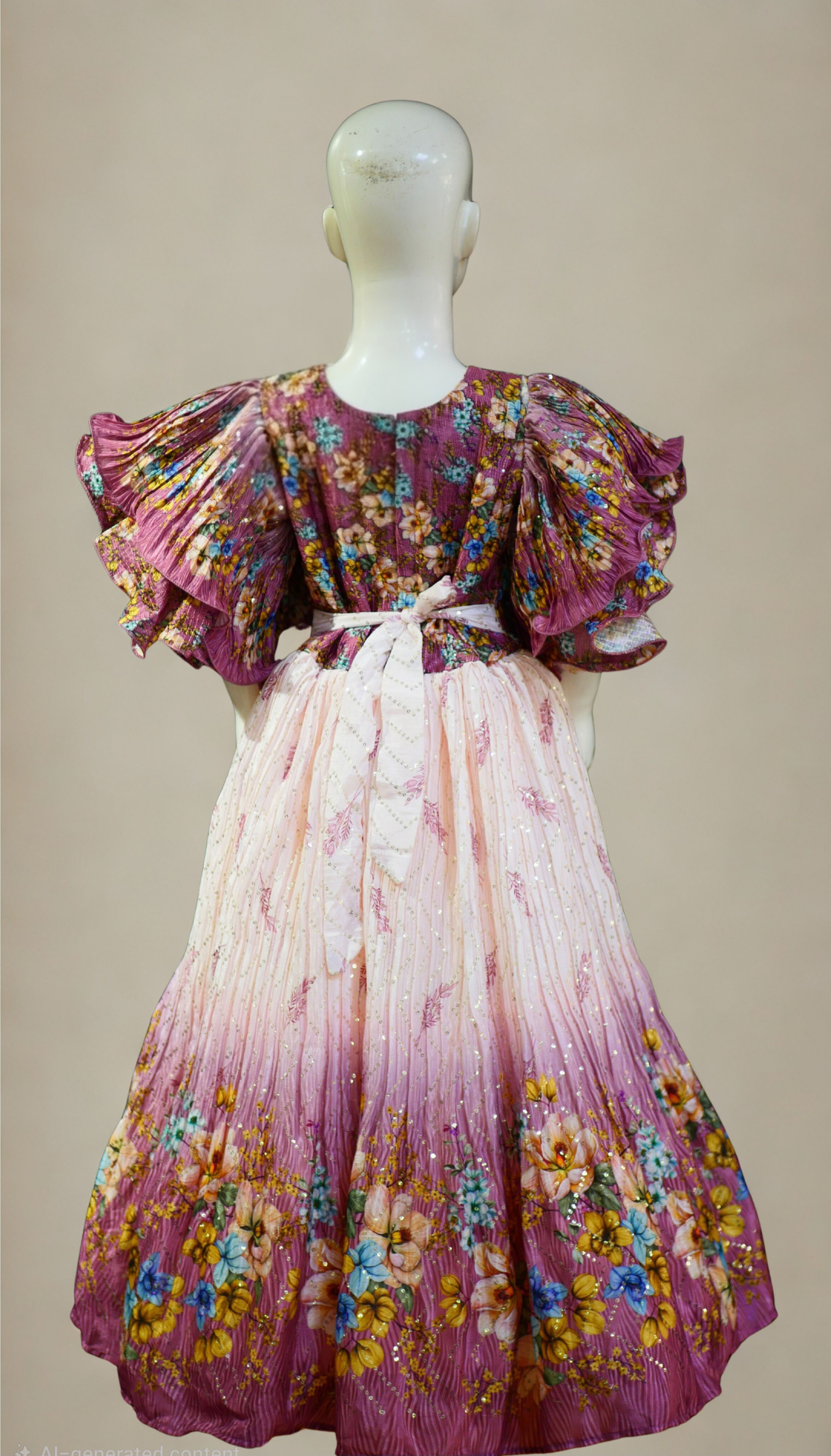 LONG FROCK CRUSH FABRIC